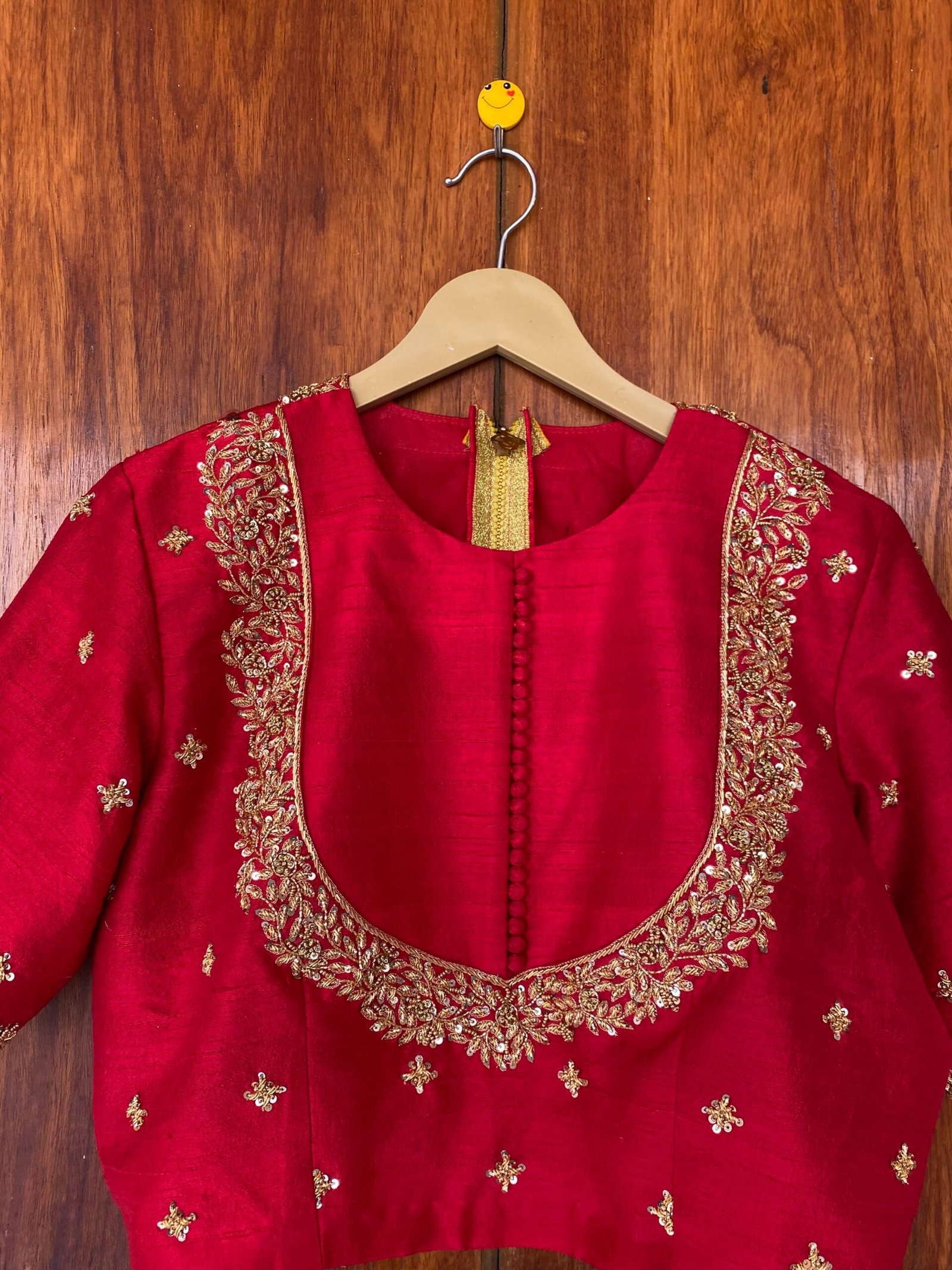 pure silk hand embroidery blouse / saree maggam blouse / red raw silk zardosi blouse / hand embroidered blouse / ready made blouse zardosi/