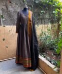 Anarkali usa / anarkali kurta full sleeve / pure Handloom dress with border /narayanpet anarkali with dupatta / voggish / handloom dress