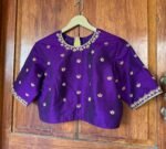 pure silk hand embroidery blouse / saree maggam blouse / red raw silk zardosi blouse / hand embroidered blouse / ready made blouse zardosi/