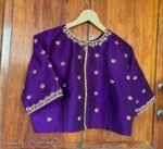 pure silk hand embroidery blouse / saree maggam blouse / red raw silk zardosi blouse / hand embroidered blouse / ready made blouse zardosi/