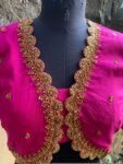 pure silk hand embroidery blouse / pinksaree maggam blouse / raw silk zardosi blouse / hand embroidered blouse / ready made blouse zardosi