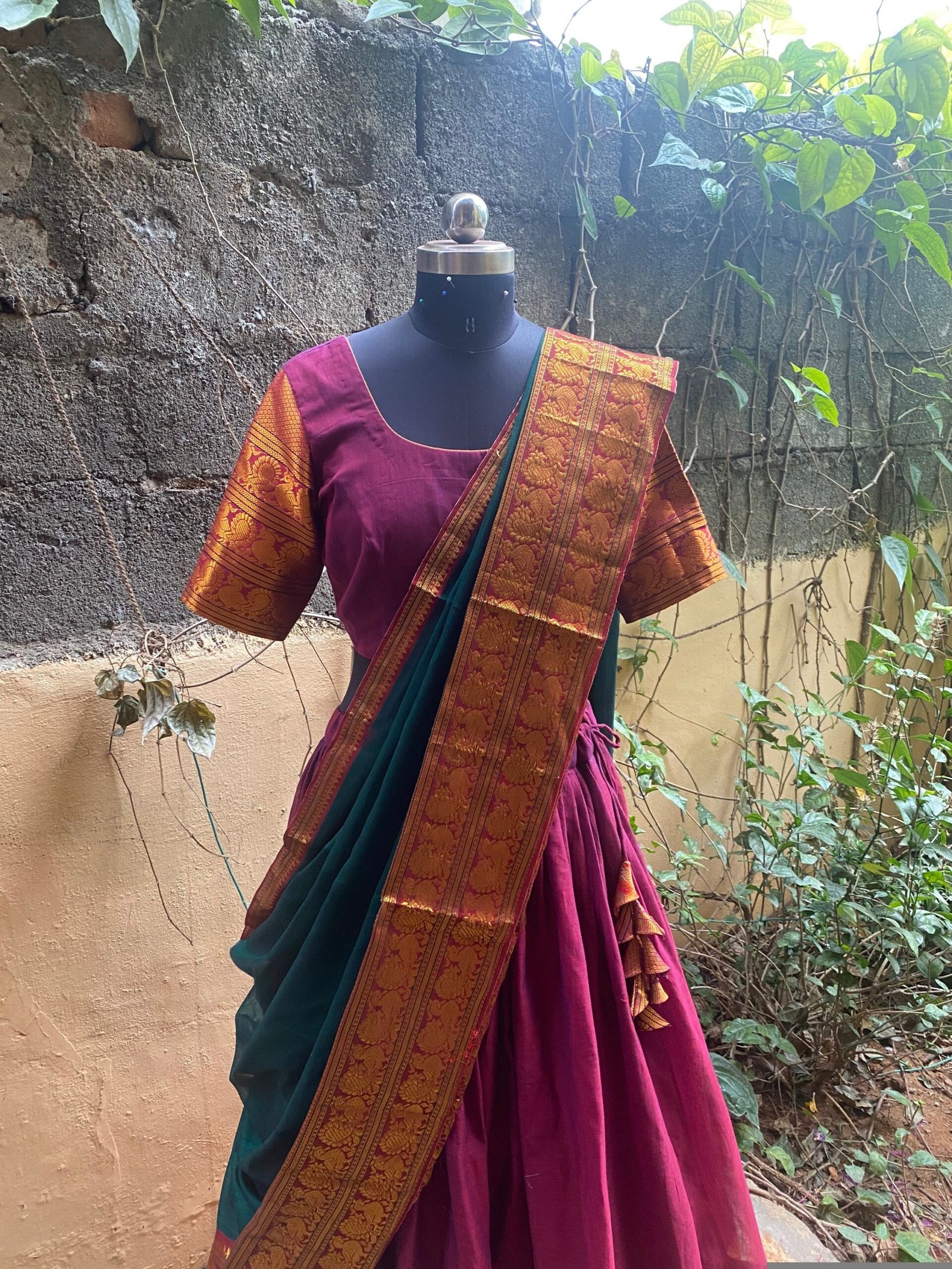 Wedding lehenga choli/ langa voni with dupatta /teen lehenga/ narayanpet lehenga/ Indian half saree/juniors lehenga/ voggish