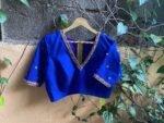 Blue chiffon silk saree with Embroidered blouse | embroidered saree with readymade blouse | sarees USA |light blue silk saree |voggish saree