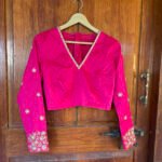 pure silk hand embroidery blouse /  pink maggam blouse / silk zardosi blouse / hand embroidered blouse / ready made blouse zardosi/ pink