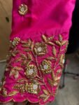 pure silk hand embroidery blouse / pink maggam blouse / silk zardosi blouse / hand embroidered blouse / ready made blouse zardosi/ pink