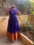 women’s Anarkali usa / anarkali long frock /pure Handloom cotton dress with border /narayanpet pattu anarkali/big border handloom gown usa