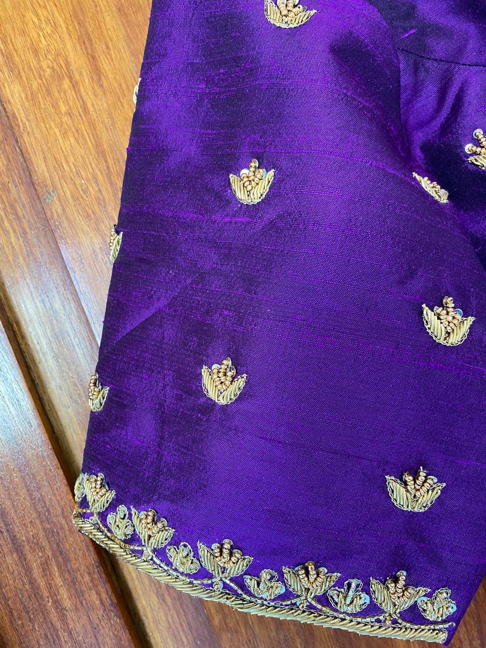 pure silk hand embroidery blouse / saree maggam blouse / red raw silk zardosi blouse / hand embroidered blouse / ready made blouse zardosi/