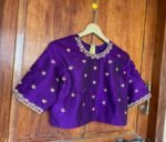 pure silk hand embroidery blouse / saree maggam blouse / red raw silk zardosi blouse / hand embroidered blouse / ready made blouse zardosi/