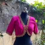 pure silk hand embroidery blouse / pinksaree maggam blouse / raw silk zardosi blouse / hand embroidered blouse / ready made blouse zardosi