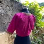 pure silk hand embroidery blouse / pinksaree maggam blouse / raw silk zardosi blouse / hand embroidered blouse / ready made blouse zardosi