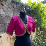 pure silk hand embroidery blouse / pinksaree maggam blouse / raw silk zardosi blouse / hand embroidered blouse / ready made blouse zardosi
