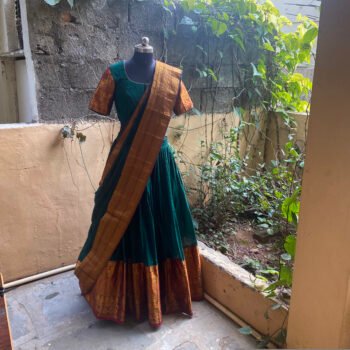 Wedding lehenga choli/ langa voni  with dupatta /teen lehenga/ narayanpet lehenga/ Indian half saree/juniors lehenga/ voggish
