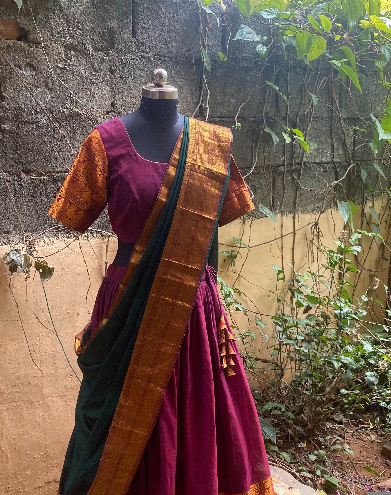 Wedding lehenga choli/ langa voni with dupatta /teen lehenga/ narayanpet lehenga/ Indian half saree/juniors lehenga/ voggish