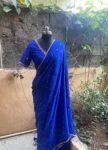 Blue chiffon silk saree with Embroidered blouse | embroidered saree with readymade blouse | sarees USA |light blue silk saree |voggish saree