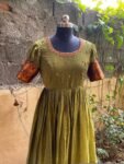 Anarkali usa / anarkali kurta full sleeve  / pure Handloom dress with border /narayanpet anarkali/ linen dresses / voggish / handloom  dress