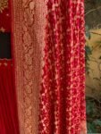 Red Embroidered Banarasi Lehenga Choli Set: Indian Wedding Outfit