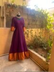 Anarkali usa / anarkali kurta full sleeve / pure Handloom dress with border /narayanpet anarkali/ linen dresses / voggish / handloom dress