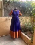 women’s Anarkali usa / anarkali long frock /pure Handloom cotton dress with border /narayanpet pattu anarkali/big border handloom gown usa