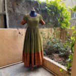 Anarkali usa / anarkali kurta full sleeve  / pure Handloom dress with border /narayanpet anarkali/ linen dresses / voggish / handloom  dress