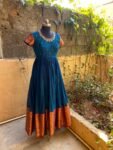 Anarkali usa / anarkali kurta full sleeve / pure Handloom dress with border /narayanpet anarkali/ linen dresses / voggish / handloom dress