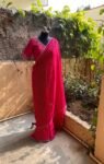 Pink stripes silk saree with Embroidered blouse | embroidered saree with readymade blouse | sarees USA |pink silk saree |voggish saree
