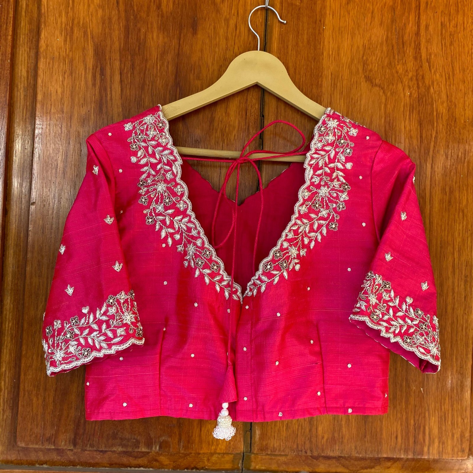 Pink stripes silk saree with Embroidered blouse | embroidered saree with readymade blouse | sarees USA |pink silk saree |voggish saree
