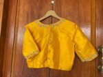 pure silk hand embroidery blouse / saree maggam yellow blouse /yellow blouse/ hand embroidered blouse / ready made blouse zardosi/voggish