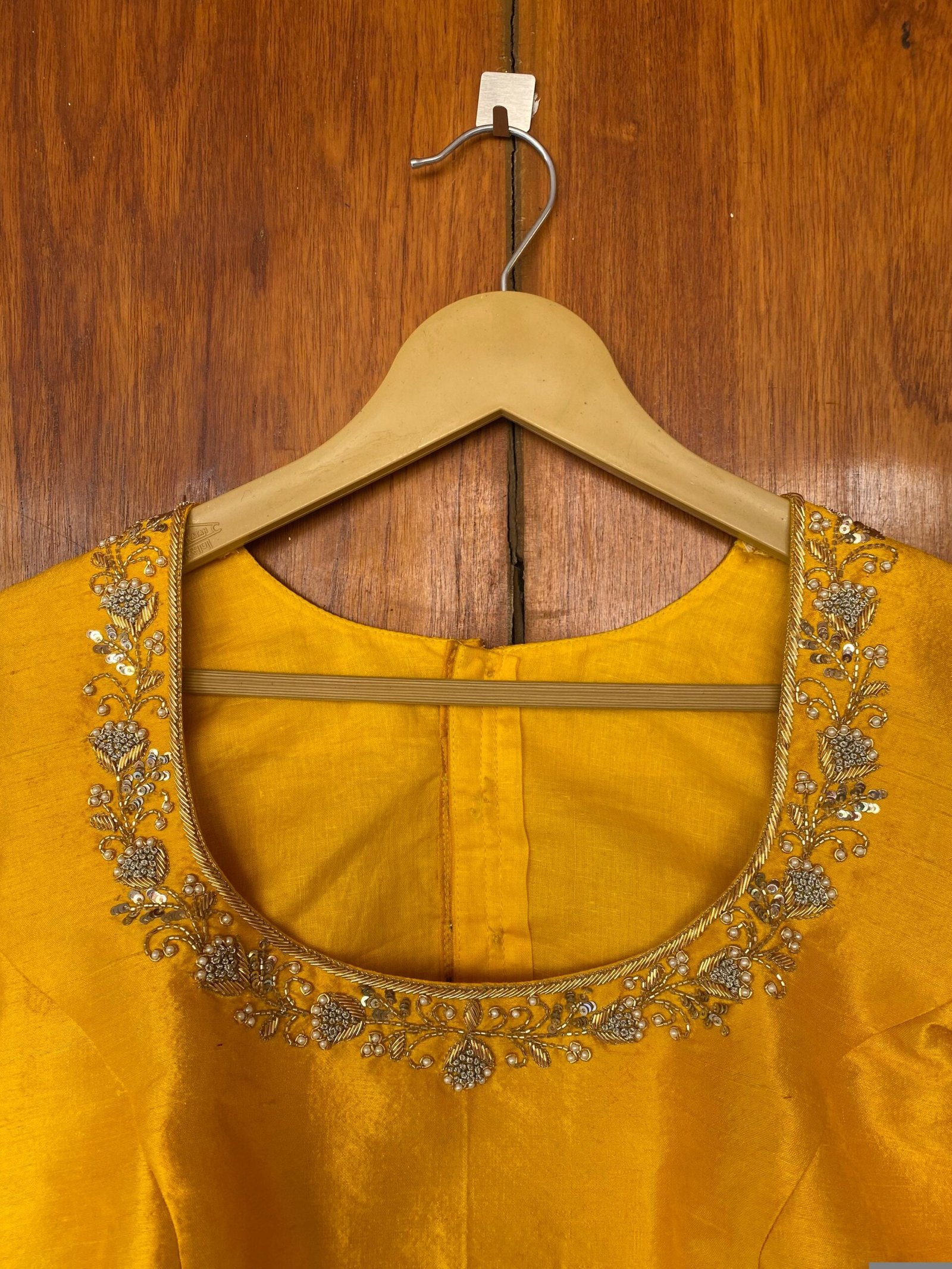 pure silk hand embroidery blouse / saree maggam yellow blouse /yellow blouse/ hand embroidered blouse / ready made blouse zardosi/voggish