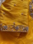pure silk hand embroidery blouse / saree maggam yellow blouse /yellow blouse/ hand embroidered blouse / ready made blouse zardosi/voggish