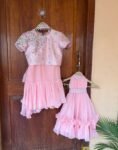 Ruffle saree with blouse/ peach ruffle saree with stitched blouse/ saree belt with blouse / silk ruffle saree / saree with belt / belt sari