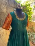 Anarkali usa / anarkali kurta full sleeve / pure Handloom dress with border /narayanpet anarkali/ linen dresses / voggish / handloom dress