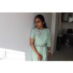 Ruffle saree with blouse/ green ruffle saree with stitched blouse/ saree belt with blouse / silk ruffle saree / saree with belt / belt sari