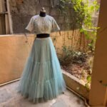 Women’s lehenga set / crop top lehenga / Indian crop top skirt USA / wedding lehenga USA /tulle silk skirt/voggish