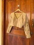 pure silk hand embroidery blouse / gold maggam blouse / tissue silk zardosi blouse / hand embroidered blouse / ready made blouse zardosi/