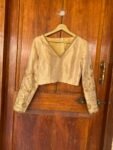 pure silk hand embroidery blouse / gold maggam blouse / tissue silk zardosi blouse / hand embroidered blouse / ready made blouse zardosi/