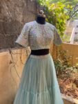 Women’s lehenga set / crop top lehenga / Indian crop top skirt USA / wedding lehenga USA /tulle silk skirt/voggish