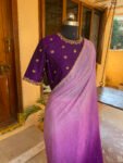 Ombre silk saree with hand embroidered blouse /purple sare blouse USA/ saree with blouse set / embroidered blouse/ sarees USA / shaded saree