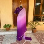 Ombre silk saree with hand embroidered blouse /purple sare blouse USA/ saree with blouse set / embroidered blouse/ sarees USA / shaded saree
