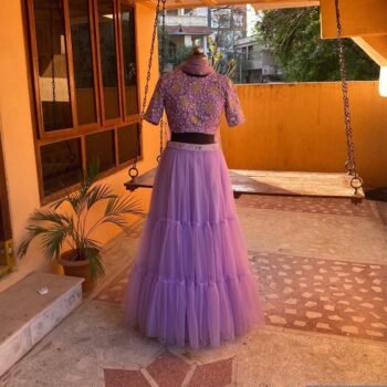 Women’s lehenga set / crop top lehenga / Indian crop top skirt / wedding lehenga /tulle silk skirt/voggish