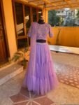Women’s lehenga set / crop top lehenga / Indian crop top skirt USA / wedding lehenga USA /tulle silk skirt/voggish