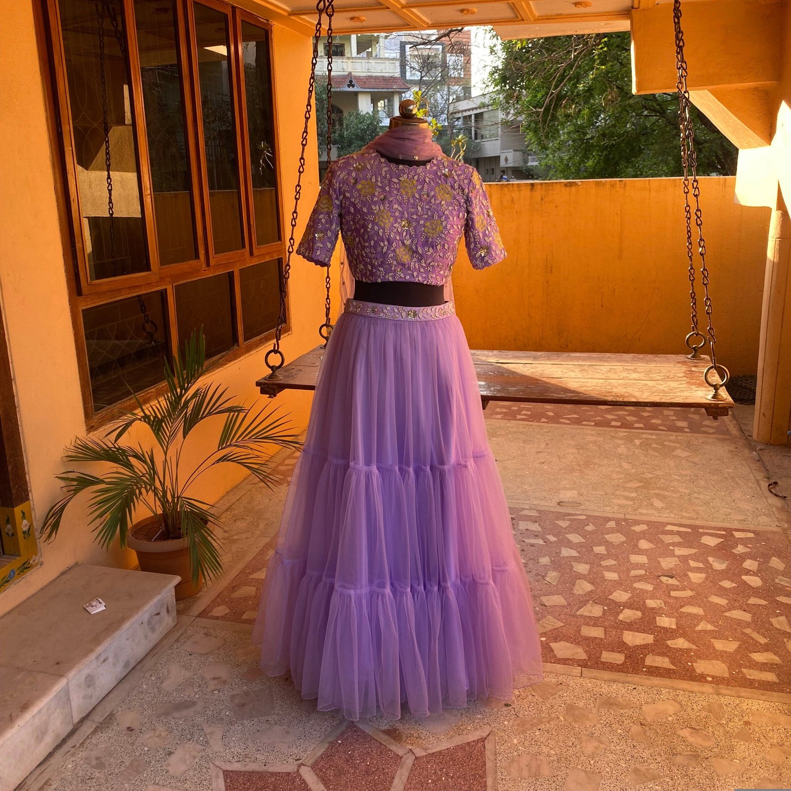 Women’s lehenga set / crop top lehenga / Indian crop top skirt USA / wedding lehenga USA /tulle silk skirt/voggish