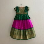 Kids kanjeevaram lehenga set / kids pattu skirt set/ indian kids langa set / Girls indian lehenga choli / indian kids girls pattu pavadai