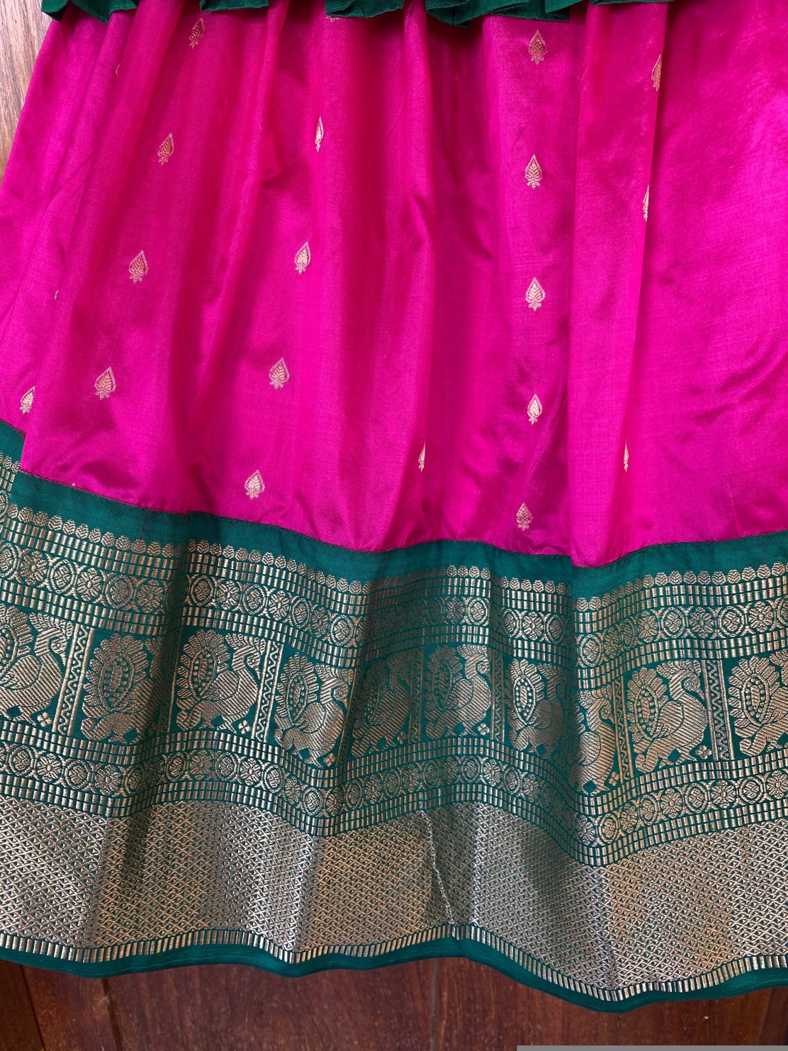 Kids kanjeevaram lehenga set / kids pattu skirt set/ indian kids langa set / Girls indian lehenga choli / indian kids girls pattu pavadai
