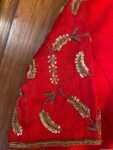 pure silk hand embroidery blouse / saree maggam red blouse / raw silk zardosi blouse / hand embroidered blouse / ready made blouse zardosi/