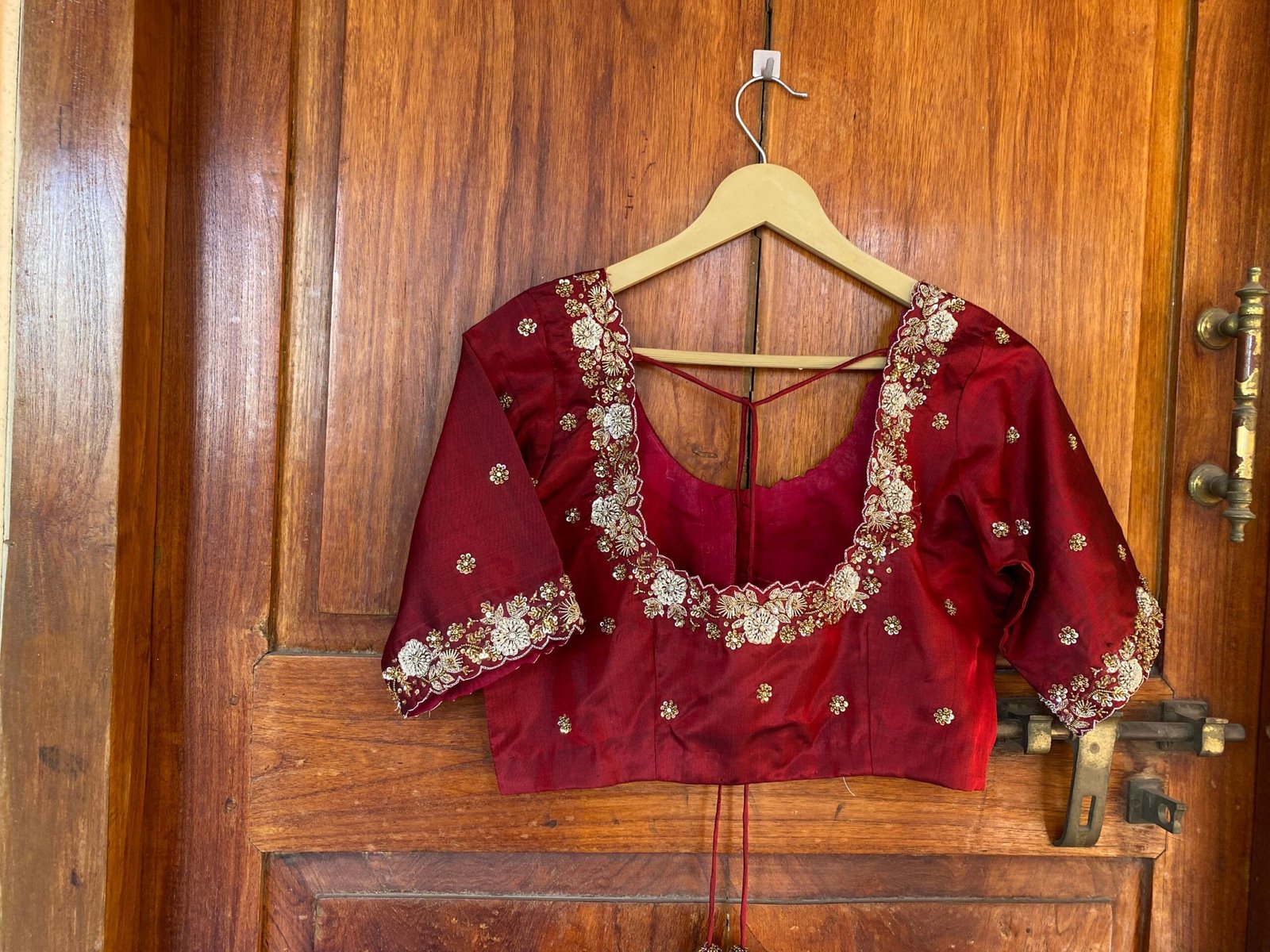 pure silk hand embroidery blouse / saree maggam blouse / raw silk zardosi blouse / hand embroidered blouse / ready made blouse zardosi/