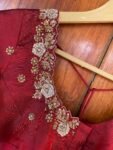 pure silk hand embroidery blouse / saree maggam blouse / raw silk zardosi blouse / hand embroidered blouse / ready made blouse zardosi/