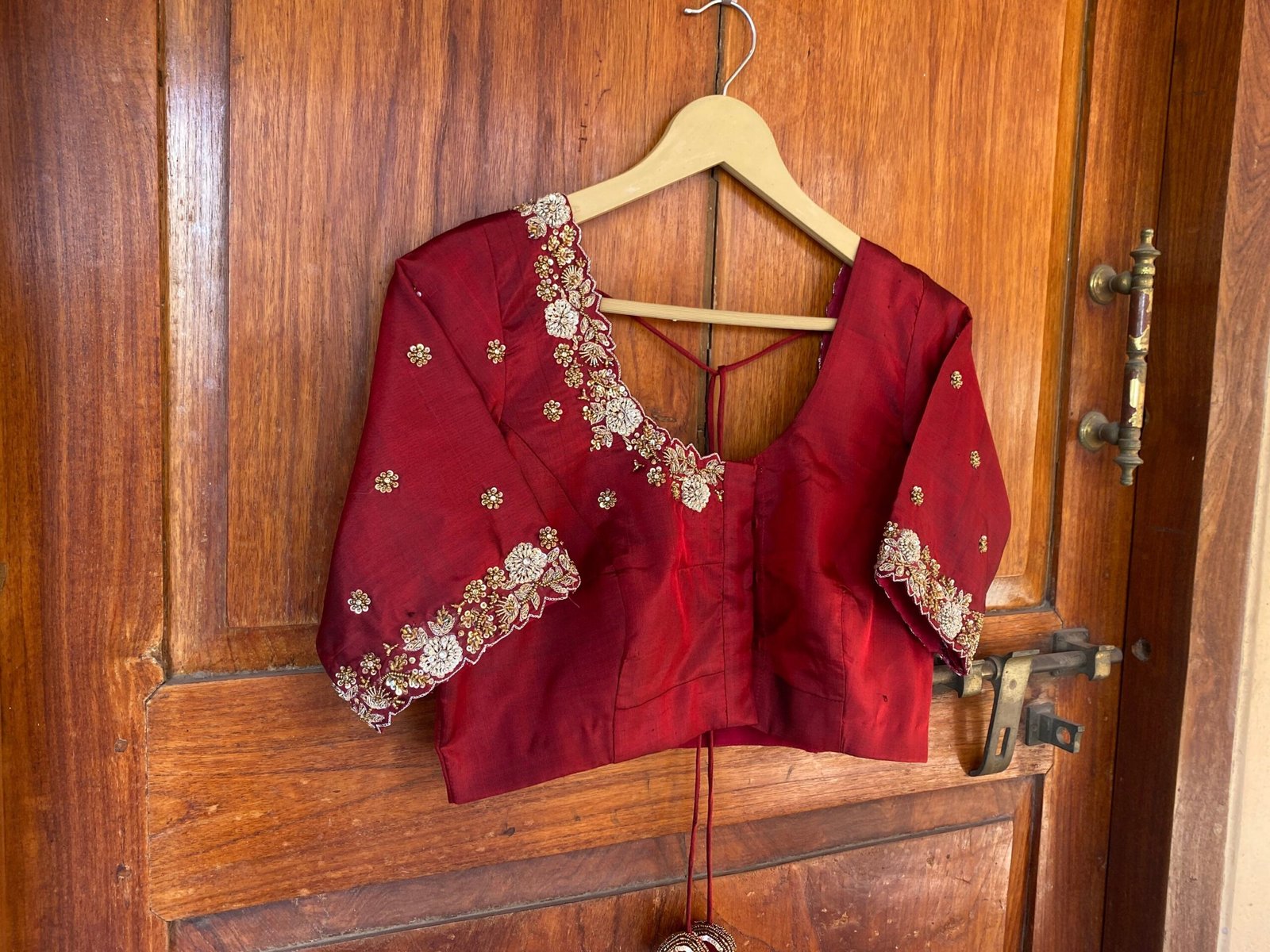 pure silk hand embroidery blouse / saree maggam blouse / raw silk zardosi blouse / hand embroidered blouse / ready made blouse zardosi/