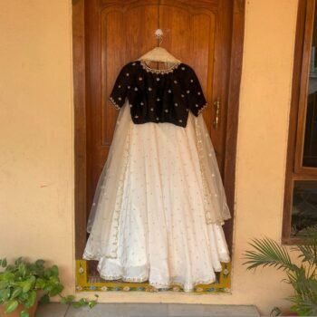 Women’s lehenga set / teens crop top lehenga / Velvet crop top skirt /wedding lehenga / velvet top with silk skirt/voggish