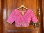 pure silk hand embroidery blouse / pinksaree maggam blouse / raw silk zardosi blouse / hand embroidered blouse / ready made blouse zardosi