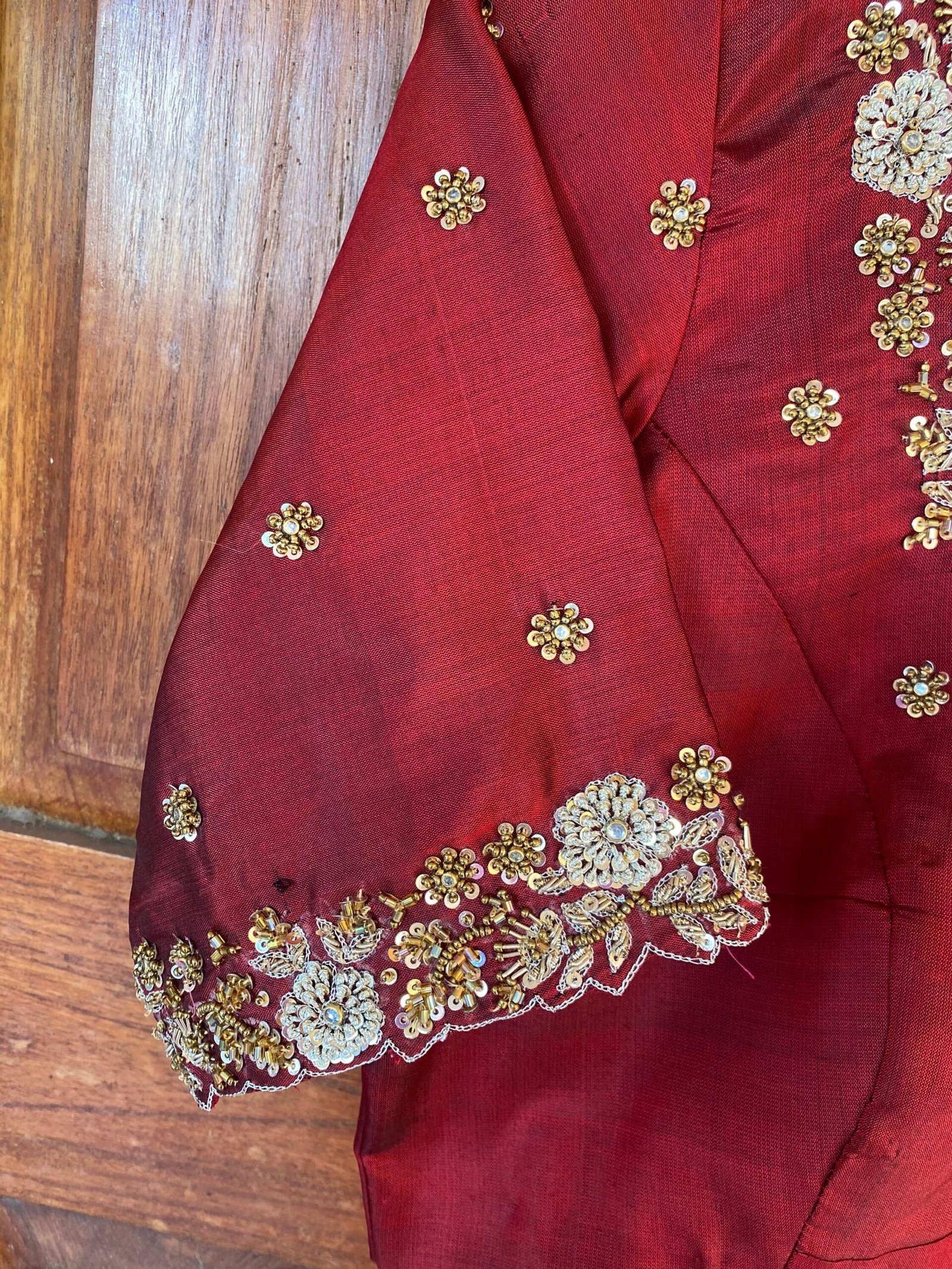 pure silk hand embroidery blouse / saree maggam blouse / raw silk zardosi blouse / hand embroidered blouse / ready made blouse zardosi/